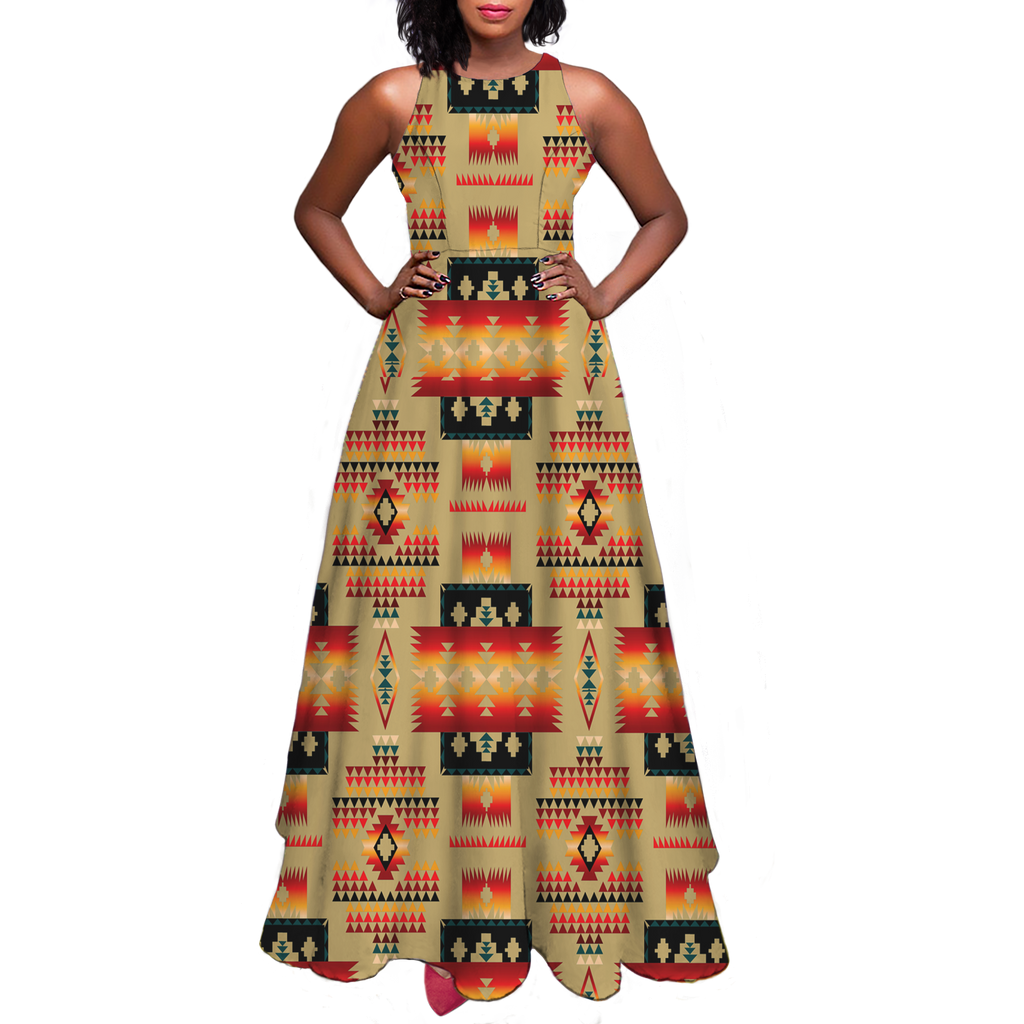 Powwow StoreGBNAT0004615 Pattern Native Sleeveless Aline skirt