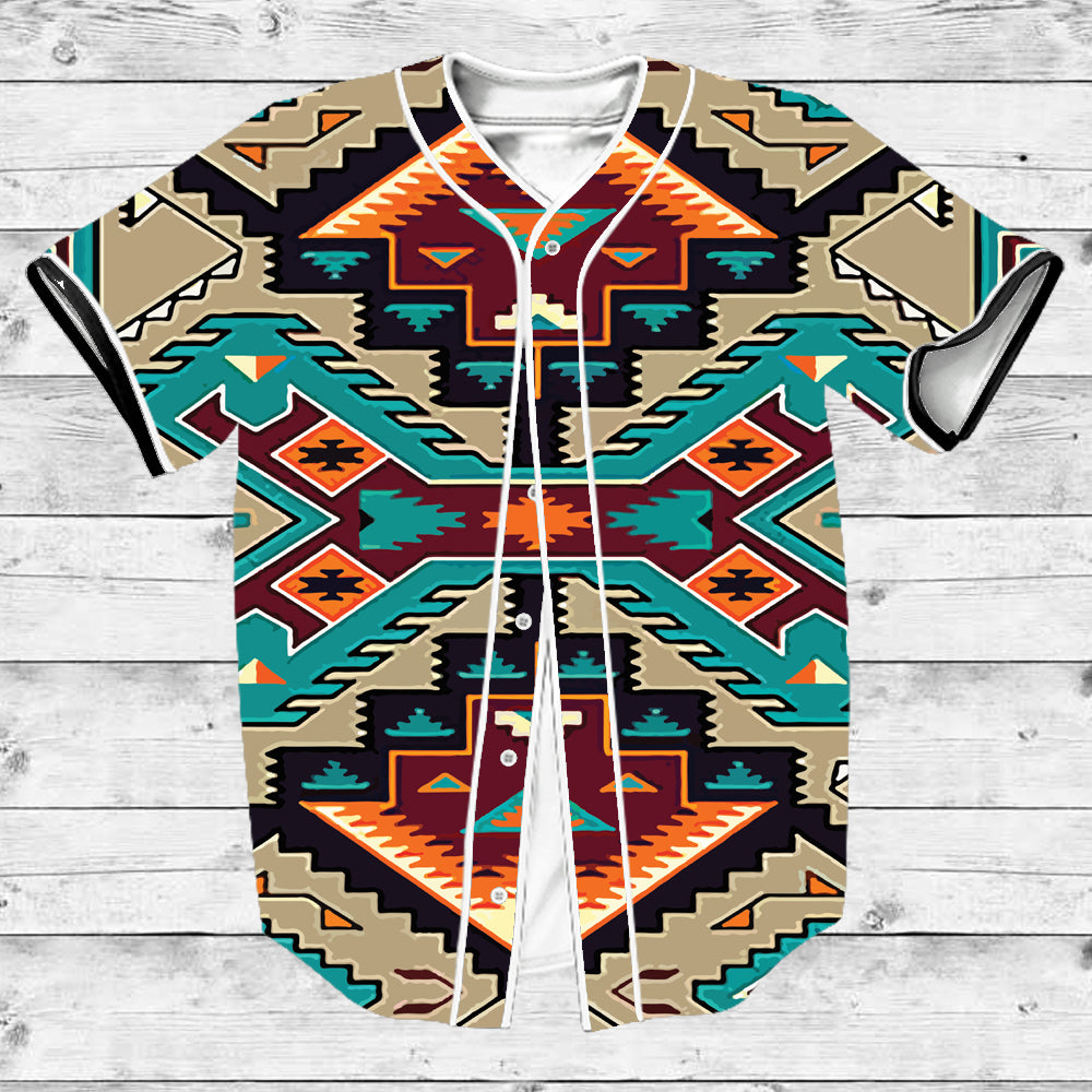 GB-NAT00016 Native American Culture Design Baseball Jersy