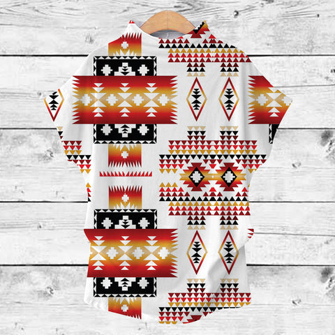 Powwow Store gb nat00075 white tribes pattern native american turtleneck t shirt