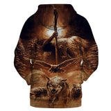 Thunderbird Wolf Native American All Over Hoodie no link - Powwow Store