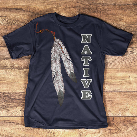 GB-NAT00340 Feathers Native American 3D T-Shirt