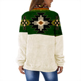 Powwow Store gb nat0001 southwest green symbol native american collar sweatshirt