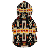 Black Tribe Border Native American Fashion Dog Zip-Up Hoodie - Powwow Store