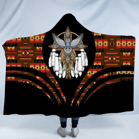 HDB00128 Pattern Native American Design Hooded Blanket