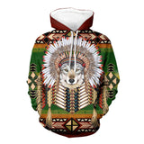 Powwow Store gb nat00374 headdress wolf native 3d hoodie