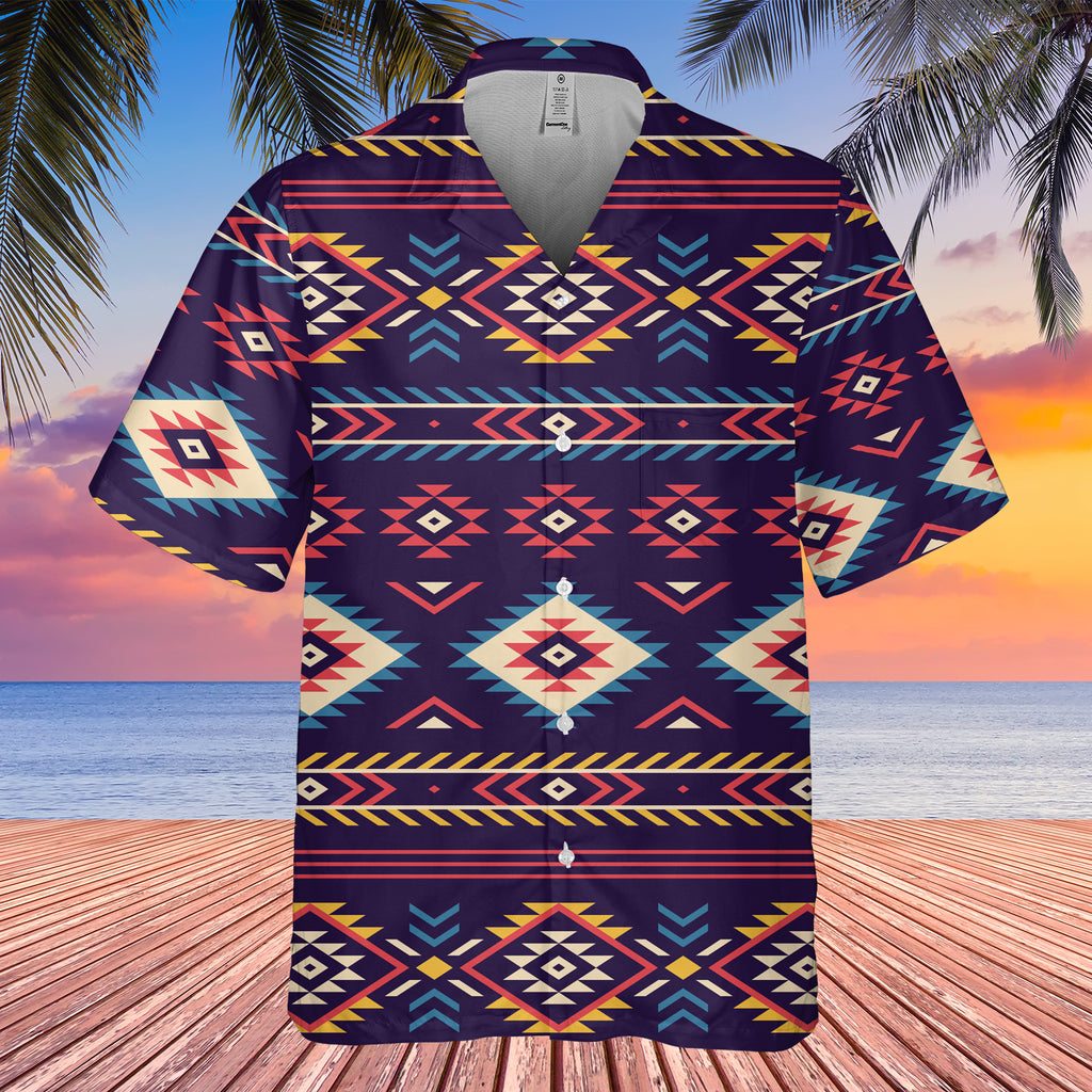 Powwow StoreGBHW00046 Pattern Black Hawaiian Shirt 3D