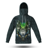 Powwow StoreGBNAT00267 Wolf Pack Moon Light  3D Hoodie With Mask