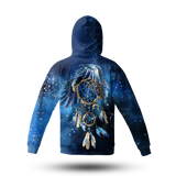 Powwow Storegb nat00065 blue galaxy dreamcatcher native 3d hoodie with mask