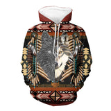 Powwow Store gb nat00373 a half face wolf native 3d hoodie