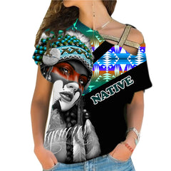 Powwow StoreCRS0001245 Native American Cross Shoulder Shirt