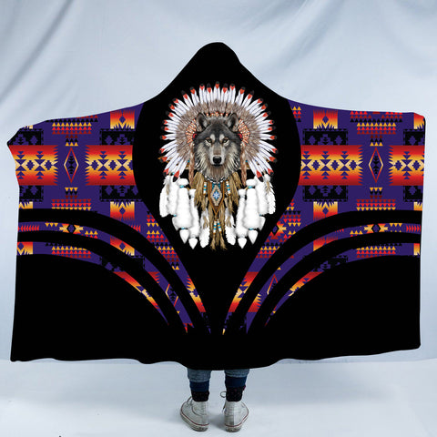 HDB00126 Pattern Native American Design Hooded Blanket