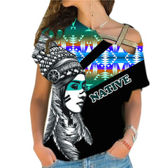 Powwow StoreCRS0001244 Native American Cross Shoulder Shirt