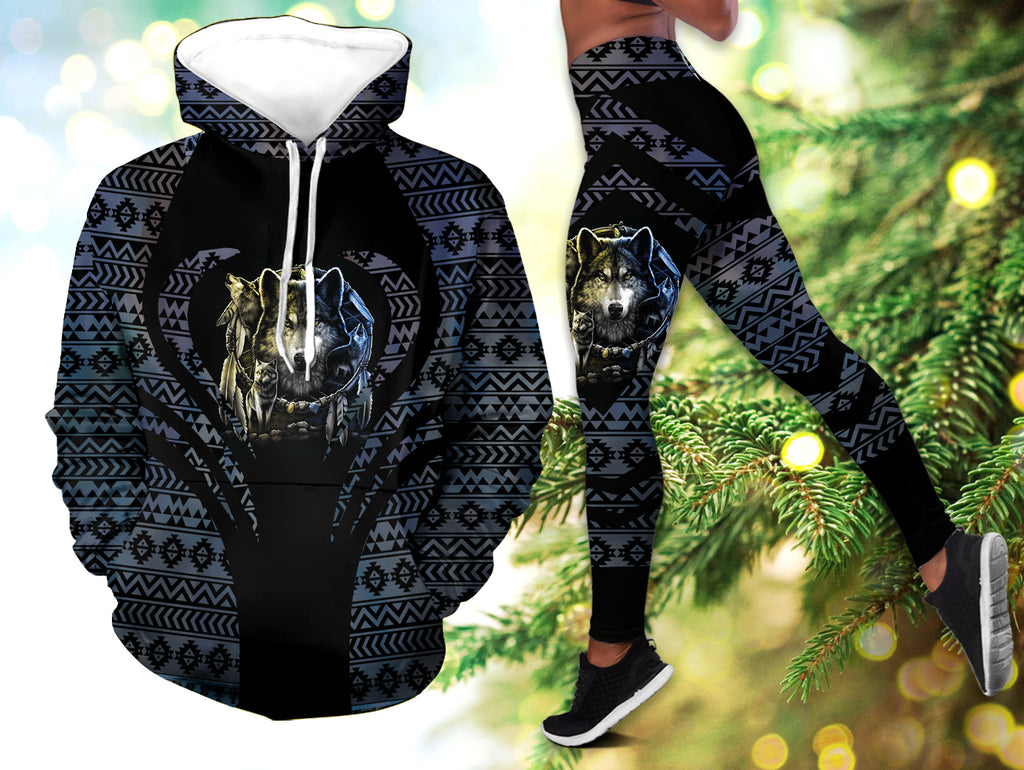 Powwow StoreHLS0055 Pattern  Native 3D Hoodie Legging Set