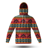 Powwow StoreGBNAT00029 Red Thunderbird Pattern   3D Hoodie With Mask