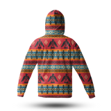 Powwow Storegb nat00029 red thunderbird pattern 3d hoodie with mask