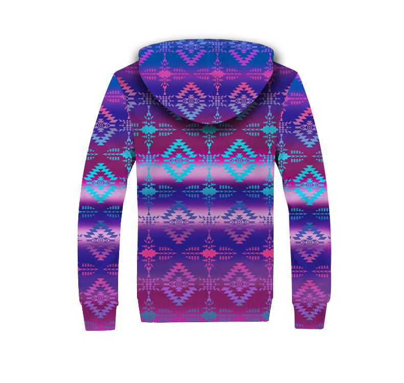 Powwow Storesfh0020 purple light pattern native 3d fleece hoodie