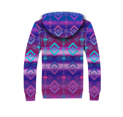 Powwow Storesfh0020 purple light pattern native 3d fleece hoodie