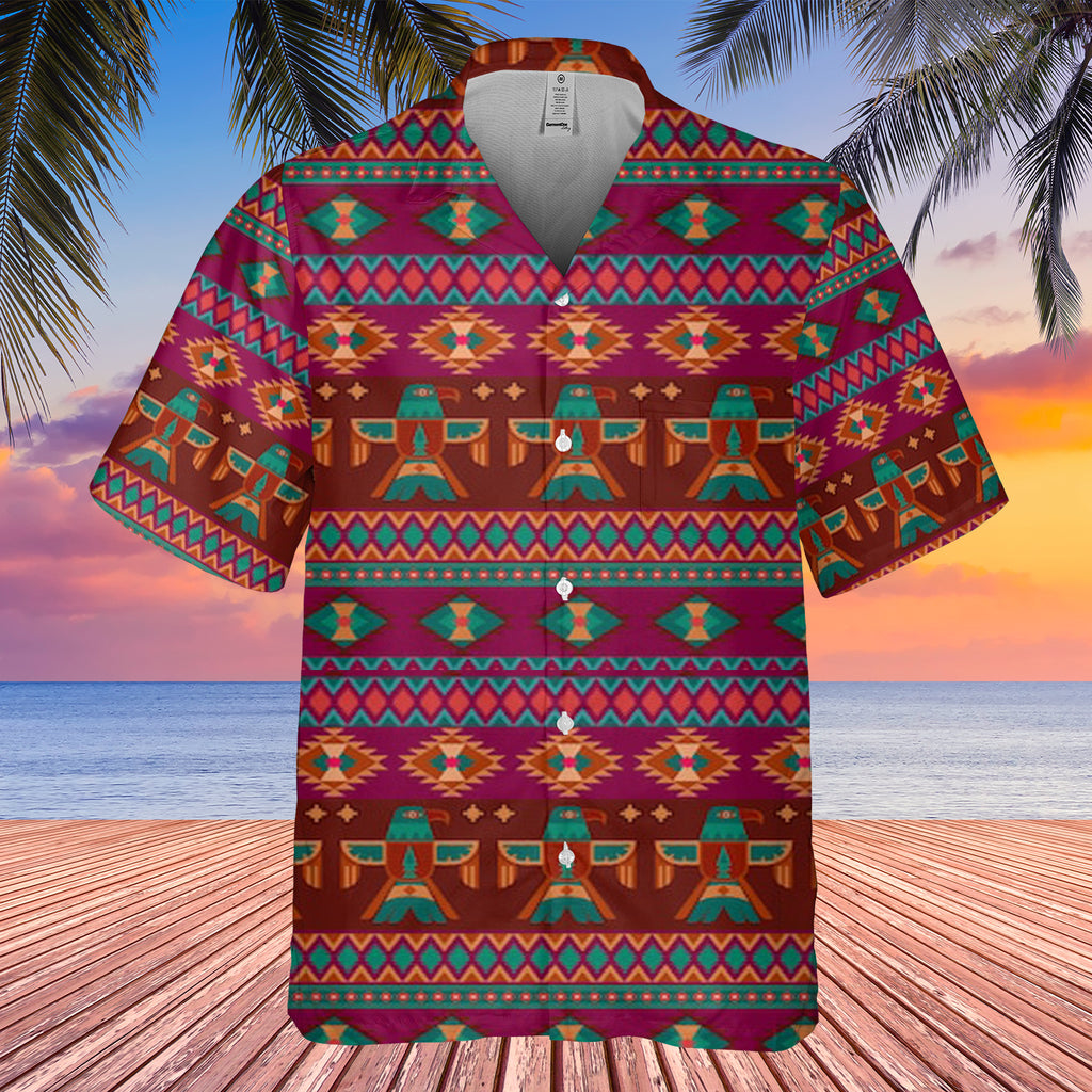 Powwow StoreGBHW00074 Pattern Native Hawaiian Shirt 3D