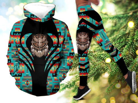 Powwow StoreHLS00306 Pattern Native 3D Hoodie Legging Set