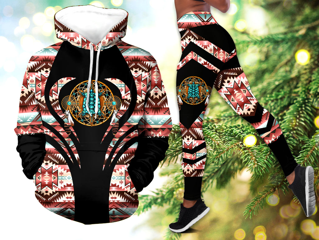 Powwow StoreHLS0057 Pattern  Native 3D Hoodie Legging Set