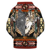 Powwow Store gb nat00373 a half face wolf native 3d hoodie