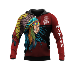 Powwow StoreHD000141 Native American Pride  3D Hoodie