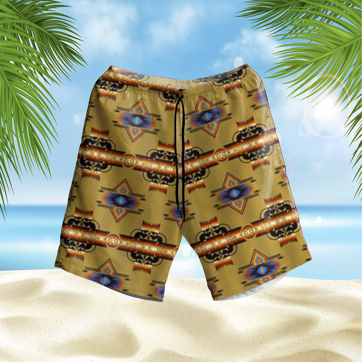 Powwow StoreGBHS00020 Pattern Native Hawaiian Shorts
