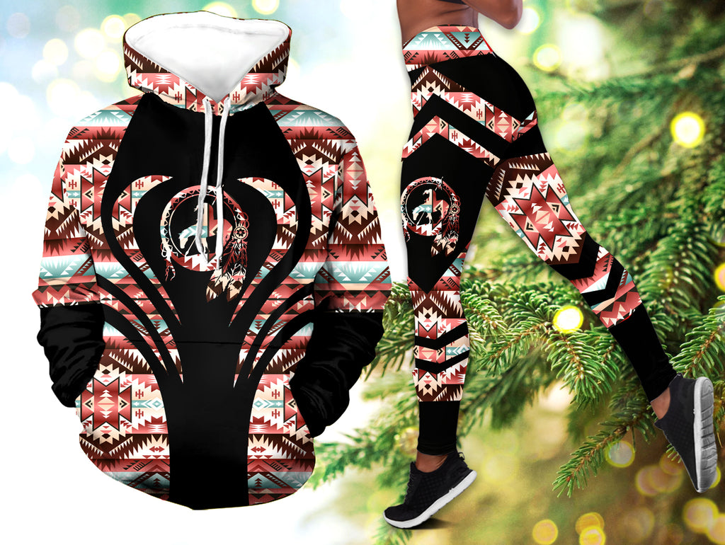 Powwow StoreHLS0058 Pattern  Native 3D Hoodie Legging Set