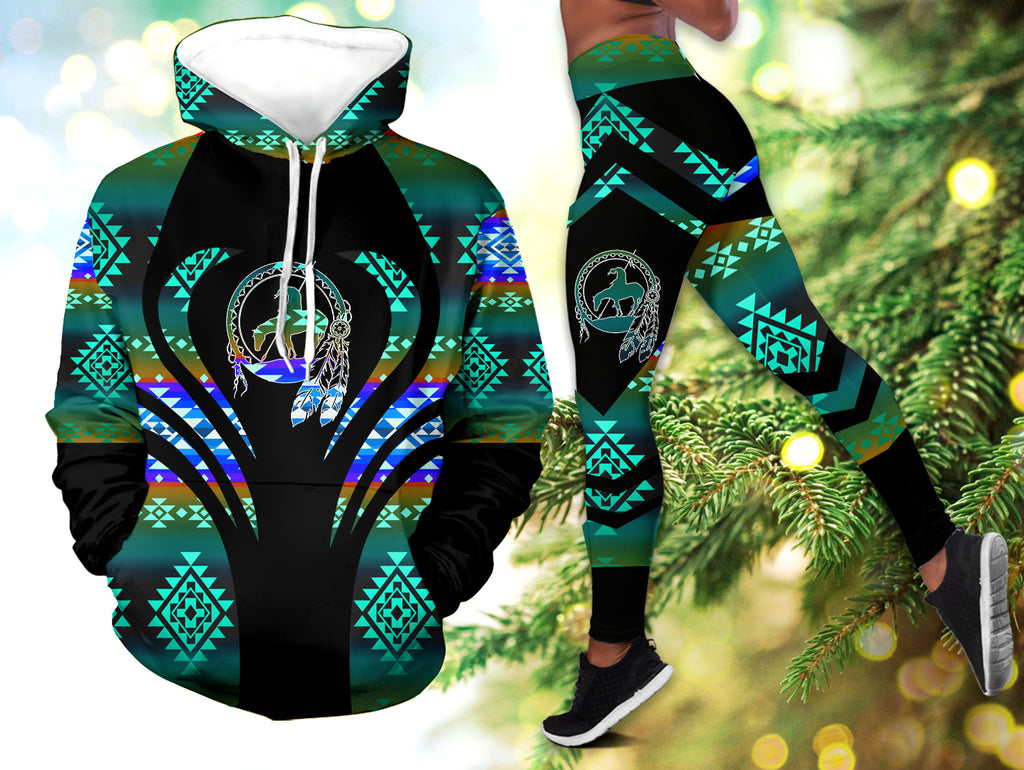 Powwow StoreHLS0059 Pattern  Native 3D Hoodie Legging Set