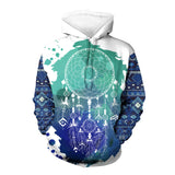 Powwow Store gb nat00376 blue green dream catcher 3d hoodie