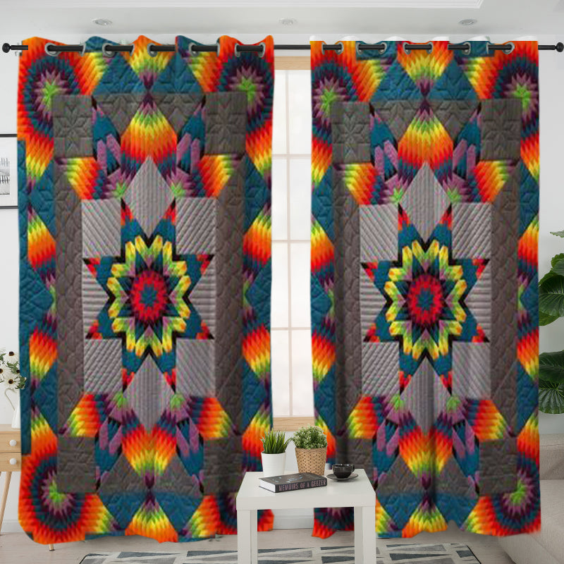 Powwow StoreLVR0040 Pattern Native American Living Room Curtain