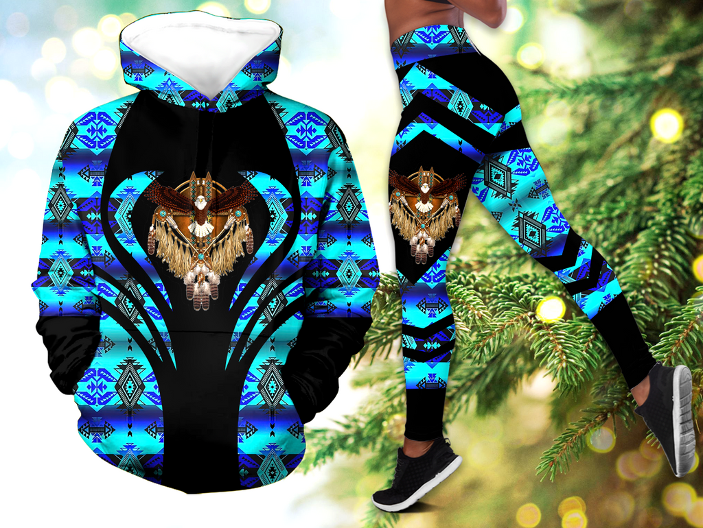 Powwow StoreHLS00305 Pattern Native 3D Hoodie Legging Set