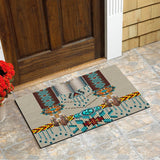 GB-NAT00069 Turquoise Blue Pattern Breastplate Native Doormat