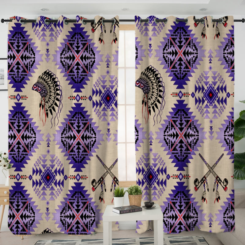 Powwow StoreLVR0039 Pattern Native American Living Room Curtain