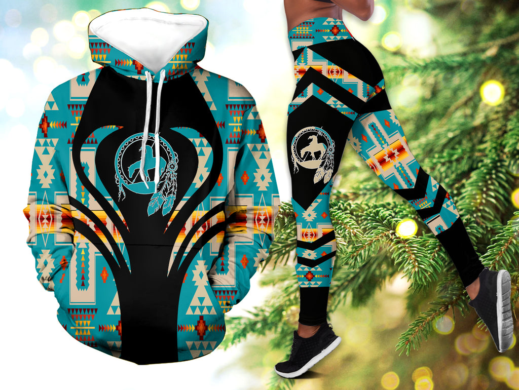 Powwow StoreHLS0061 Pattern  Native 3D Hoodie Legging Set