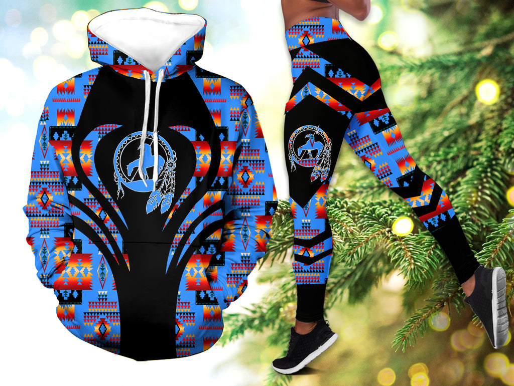 Powwow StoreHLS0062 Pattern  Native 3D Hoodie Legging Set