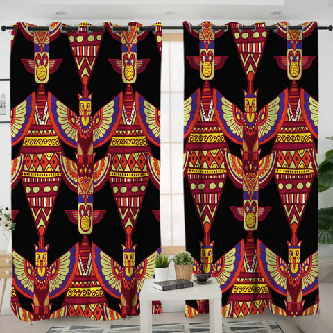 GB-NAT00583 Indigenous Ornamental Pattern Living Room Curtain