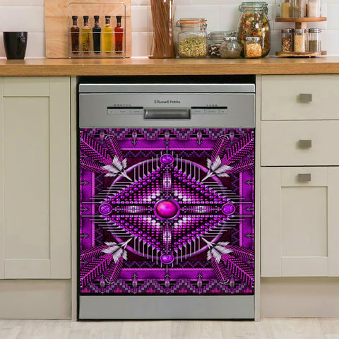 GB-NAT00023-05 Naumaddic Arts Purple Native American Dishwasher Cover