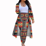 Powwow Store gb nat00046 11 gray tribe pattern native american cardigan coat long pant set