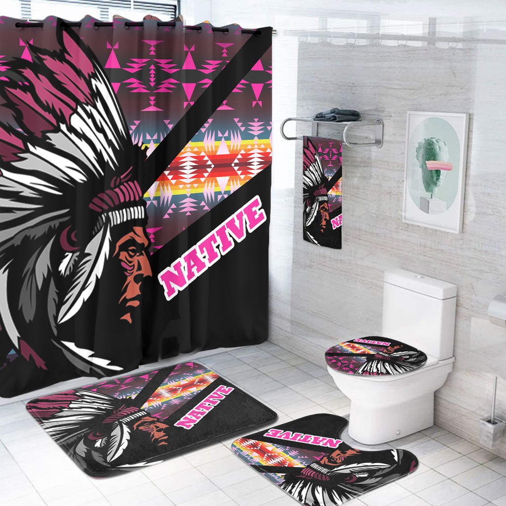 Powwow StoreBS000116 Pattern Native American Bathroom Set