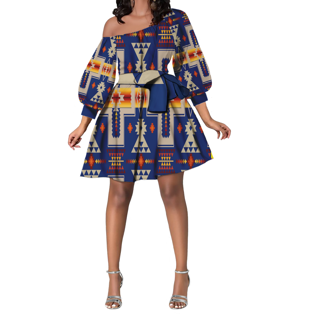 Powwow StoreGBNAT0006204 Pattern Native Lovely Women Dress