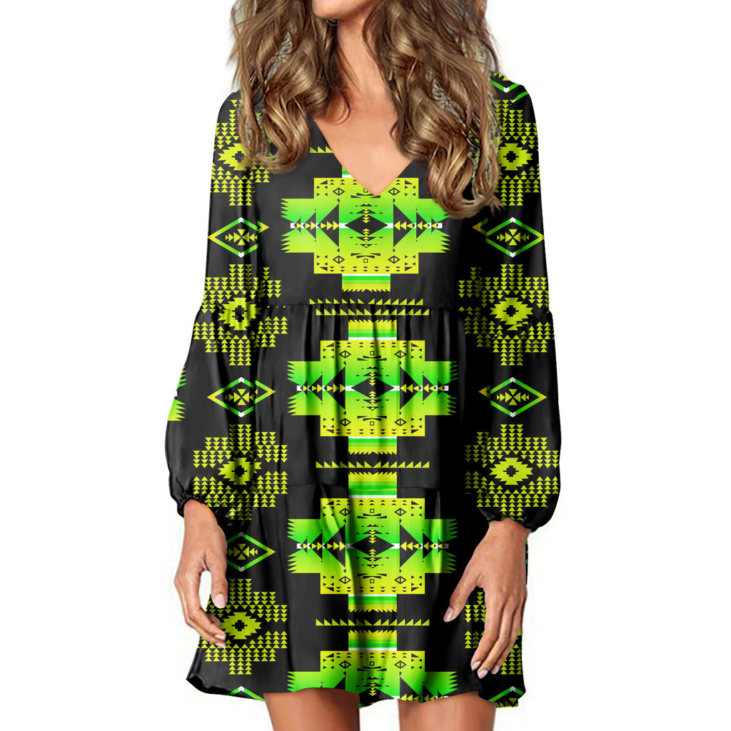 GB-NAT00720-07 Native Tribes Pattern Native American Swing Dress