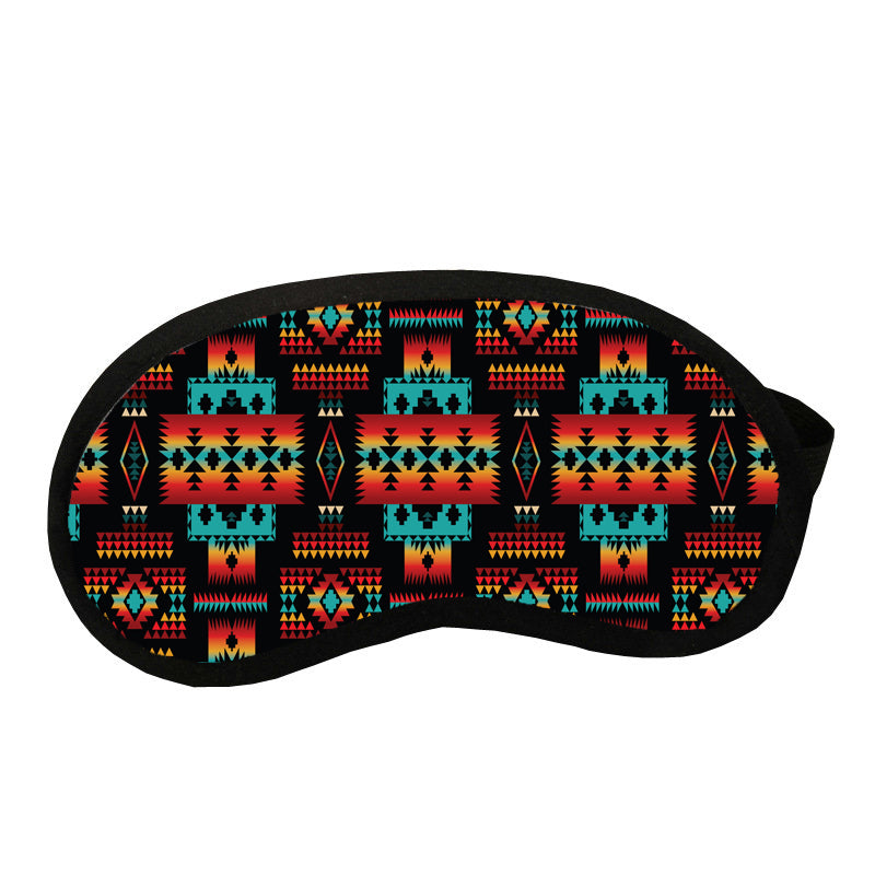 GB-NAT00046-02 Black Native Tribes Pattern Native American Sleep Mask