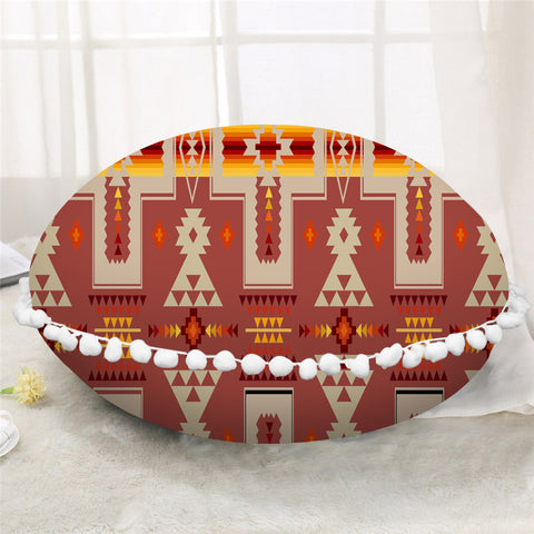 Powwow Store gb nat00062 11 tan tribe design native american round pillow cover