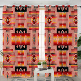 GB-NAT00046-16 Tan Pattern Native Living Room Curtain