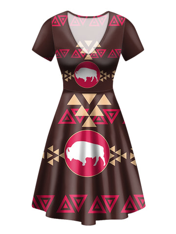 Powwow Store gb nat00161 brown bison neck dress