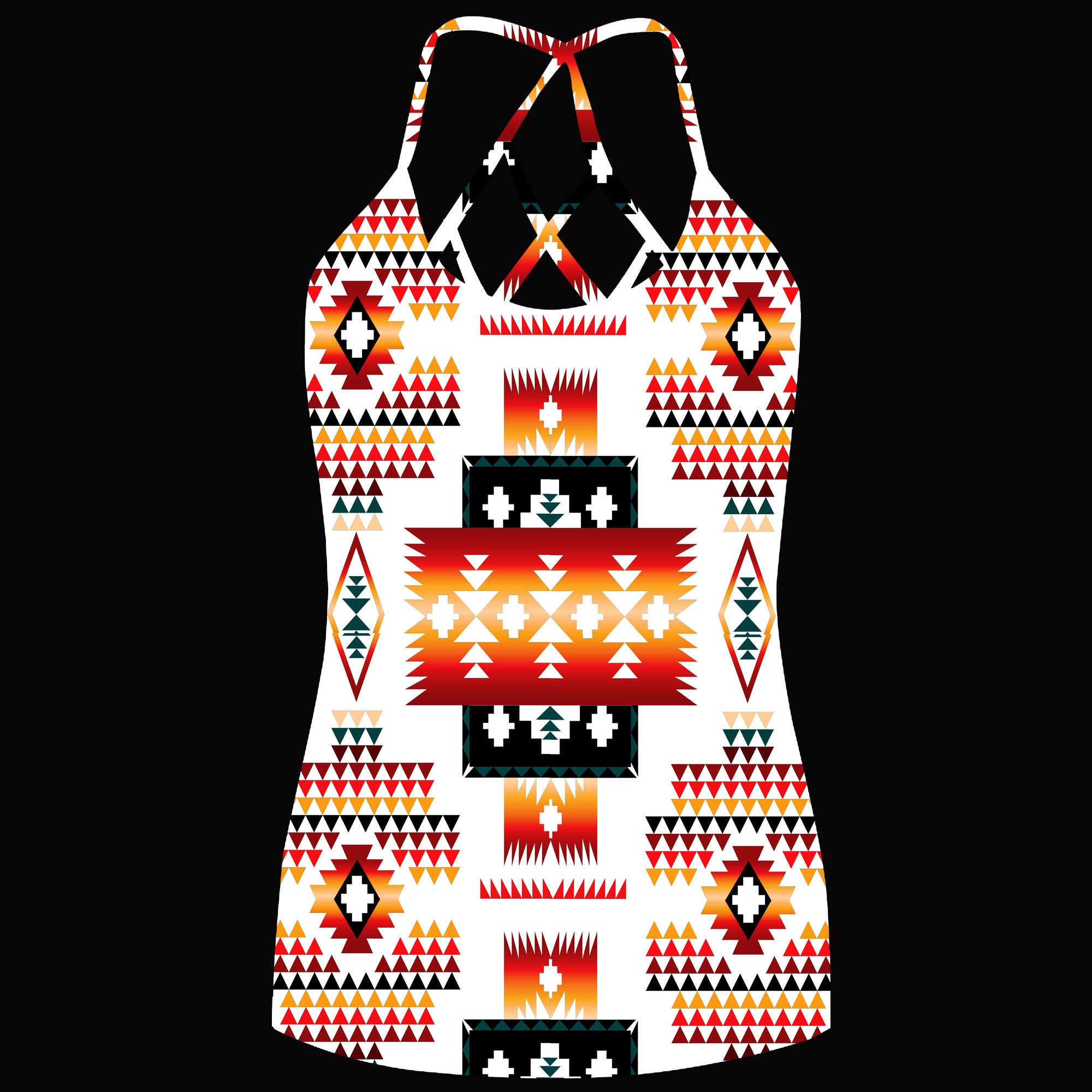 Powwow Store gb nat00075 white tribes pattern native american criss cross