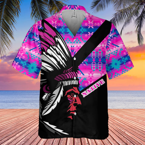 Powwow StoreGBHW000153 Pattern Native Hawaiian Shirt 3D