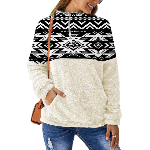 Powwow Store gb nat00441 black pattern native collar sweatshirt