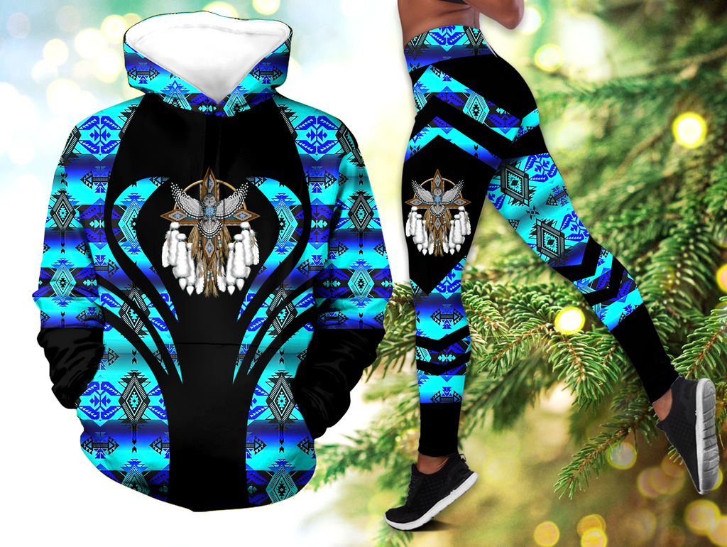 Powwow StoreHLS00309 Pattern Native 3D Hoodie Legging Set